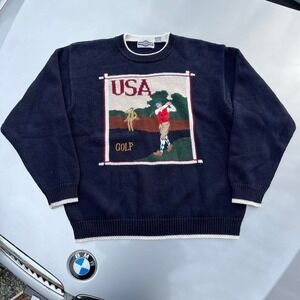 Vintage Navy & red vintage USA Golf crewneck sweater golf #golf #oldmoney #regen